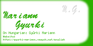 mariann gyurki business card