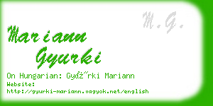 mariann gyurki business card